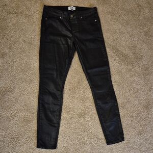 PAIGE Black Coated Skinny Jeans